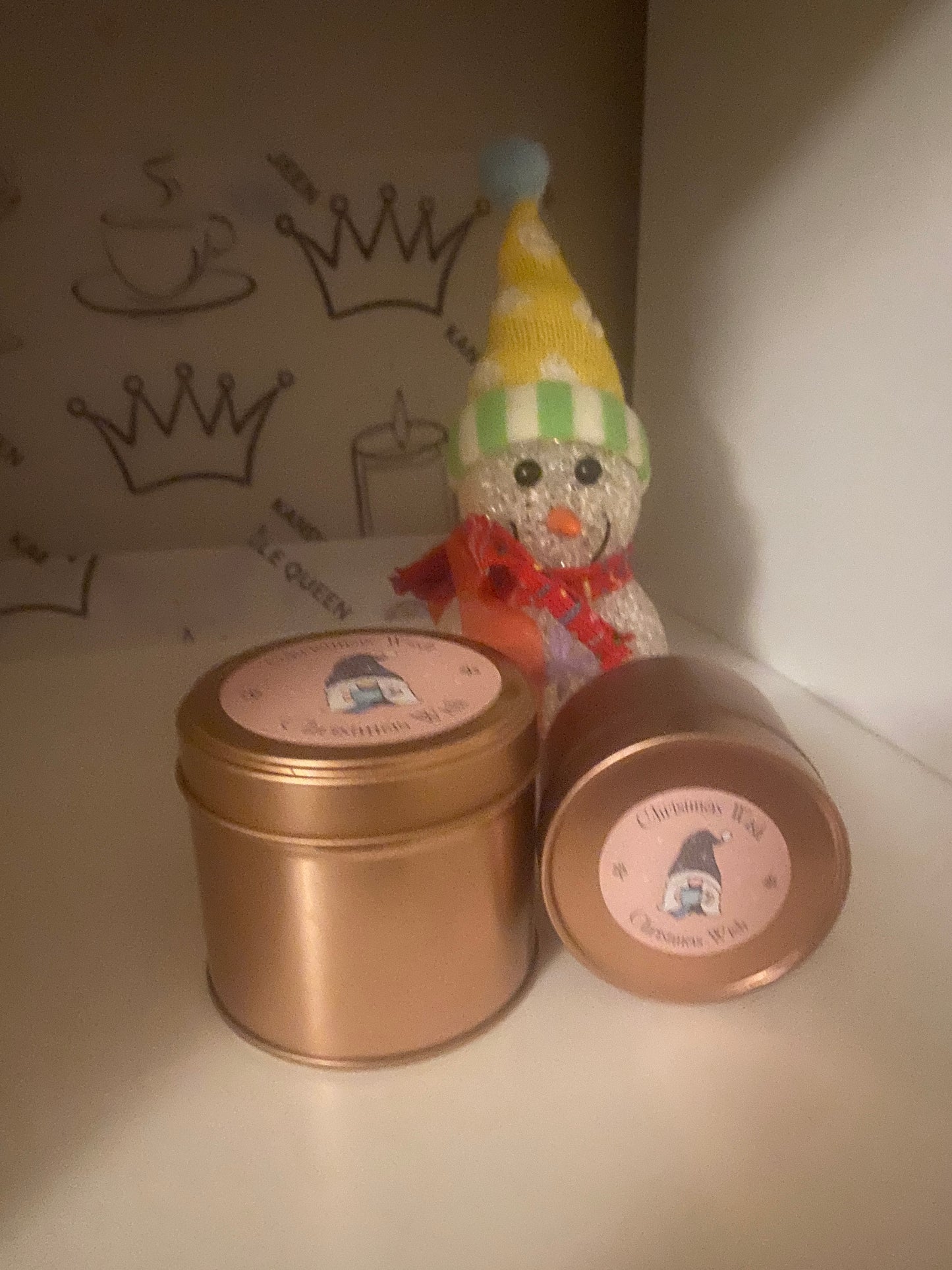 Rose gold tin 100% soy wax candles (100ml)